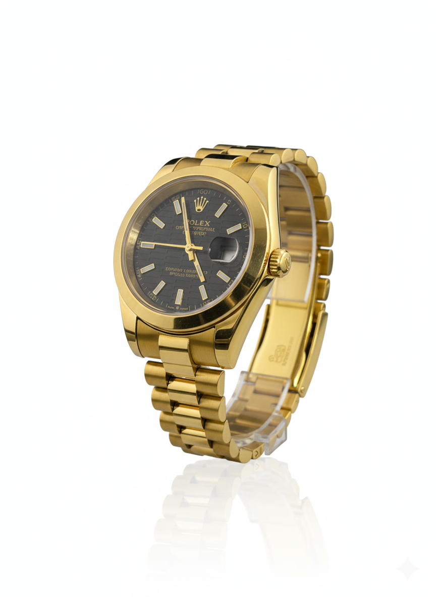 Rolex Gold Oyster Perpetual Black-Dial