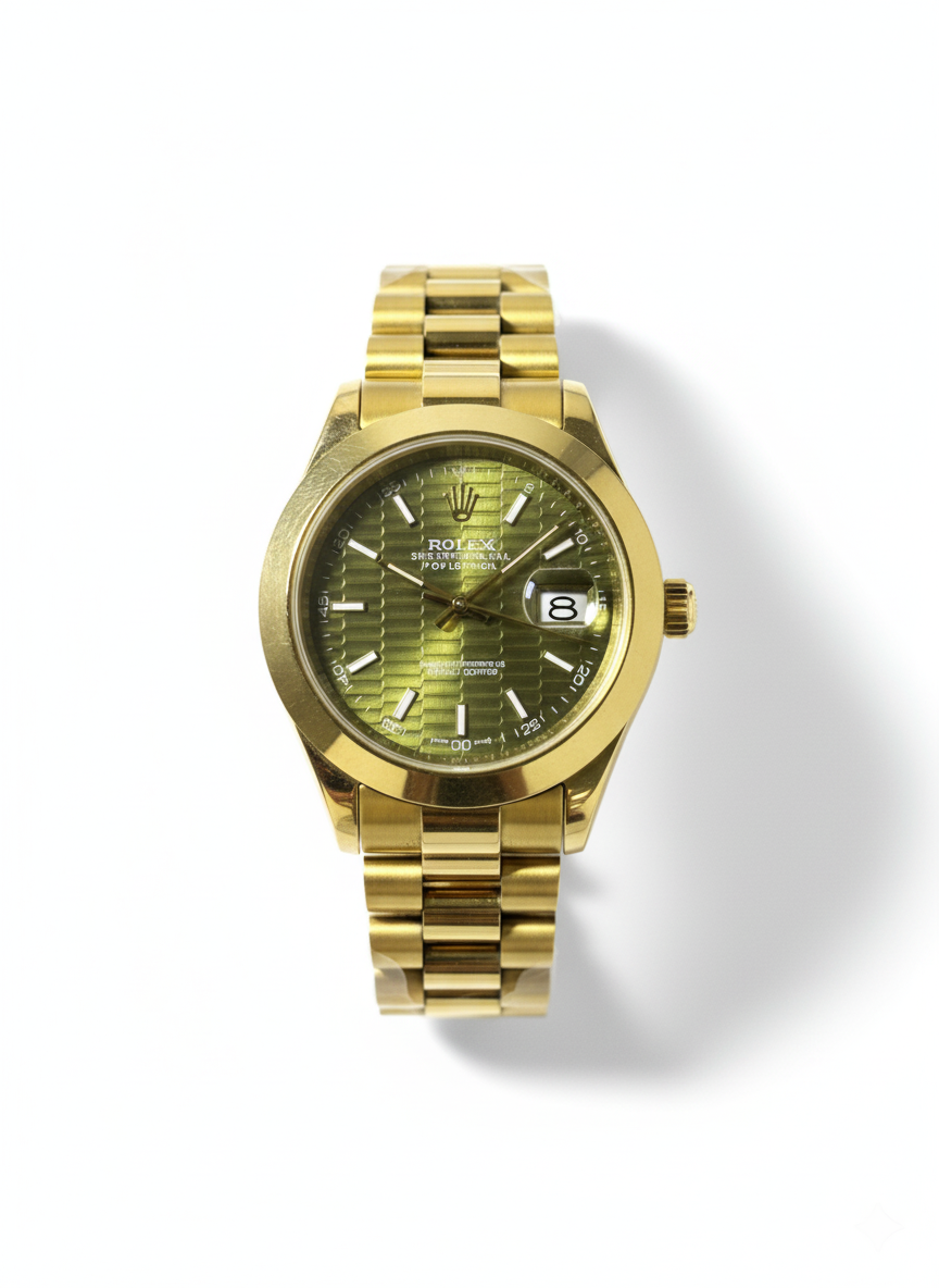 Rolex Gold Oyster Perpetual Black-Green Dial