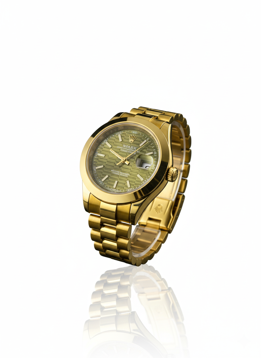 Rolex Gold Oyster Perpetual Black-Green Dial