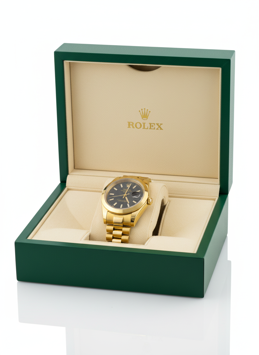 Rolex Gold Oyster Perpetual Black-Dial