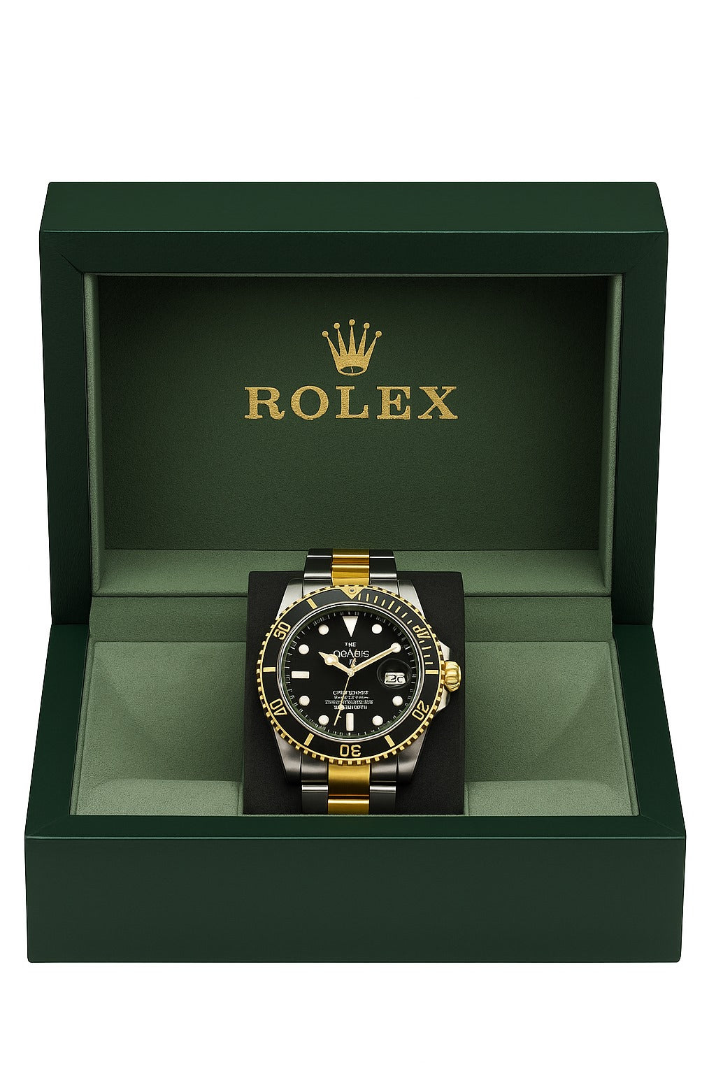 Rolex Luxury Two-Tone Black & Gold Automatic Watch