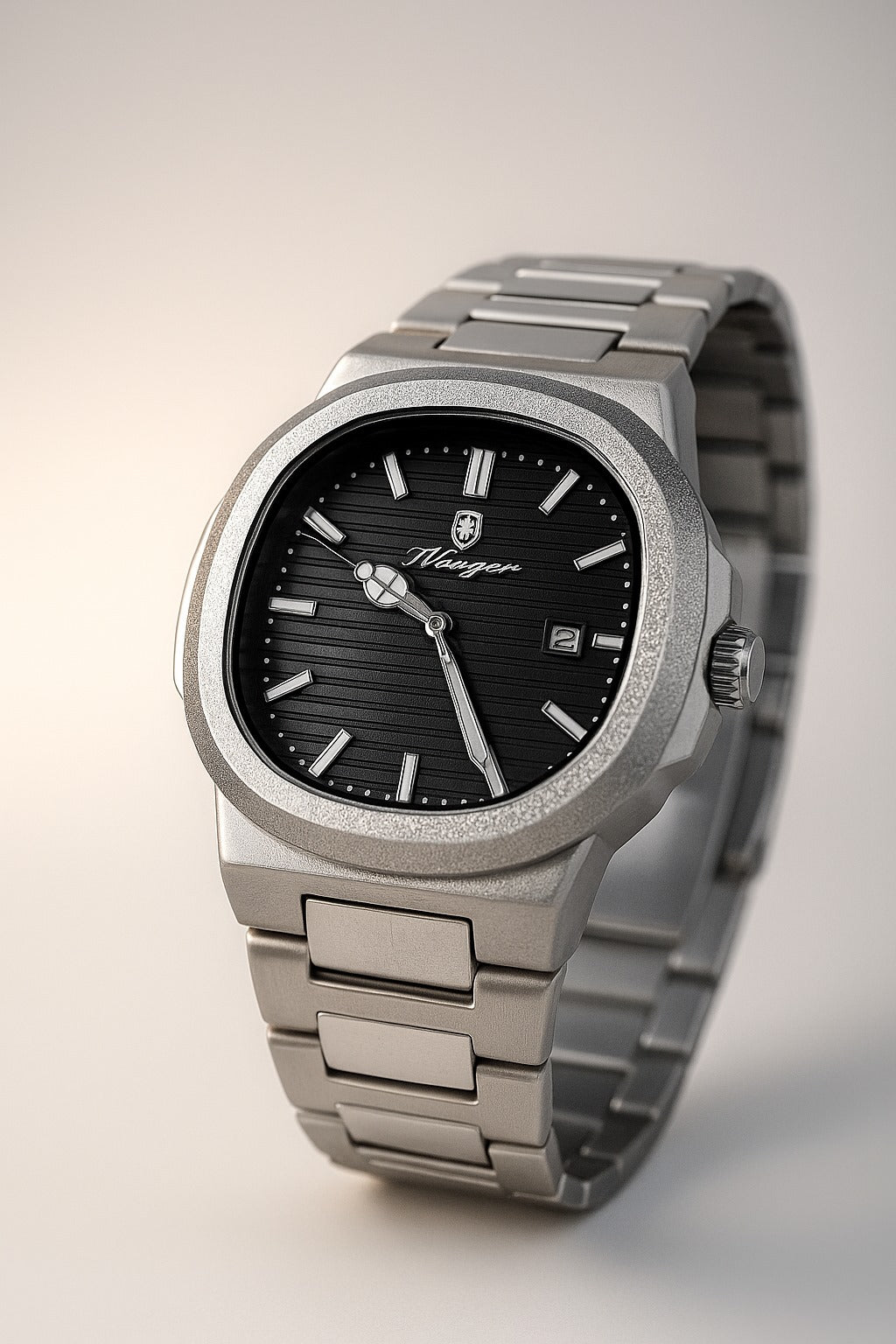 POEDAGAR Luxury Stainless Steel Wristwatch – Black Dial